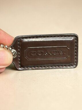 Coach Patent Leather Hangtag – Mahogany (2.5")
